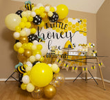 elvesmall 110pcs Yellow Bee Balloon Garland Arch Kit For Baby Shower Gender Revealed Kids Birthday Party Decoration Supliess