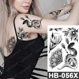 Waterproof Temporary Tattoo Sticker Old School Prajna Demon Knife Fake Tattoos Snake Rose Body Art Arm Fake Tatoo Women Men