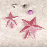 elvesmall 15cm Christmas Tree Top Sparkle Star Glittering Hanging Christmas Tree Topper Decoration Ornaments Home Decor (Pink)