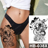 Waterproof Temporary Tattoo Sticker Old School Prajna Demon Knife Fake Tattoos Snake Rose Body Art Arm Fake Tatoo Women Men