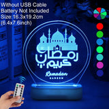 elvesmall Eid Mubarak Decor Ornament Light Eid Kareem Ramadan Decor for Home Ramadan Mubarak Eid Al Adha Islamic Muslim Party Decor