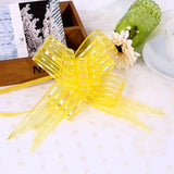 elvesmall 10pcs Wedding Bow Pull Flower Gift Packing Candy Box Accessories DIY Wedding Party Car Decor Pullbows Supplies Flower Ribbons