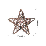 elvesmall Natural Rattan Vine Stars Treetop Decoration Rattan Christmas Tree Ornament Xmas Floral Wreath Hoop Holder Base Christmas Decor