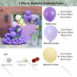 elvesmall Macaron Purple Balloons Garland Chain Wedding Birthday Decoration Pearl White Macaron Lilac Ballon Arch DIY Baby Shower Decor