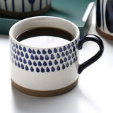 elvesmall  -  Hand-painted Ceramic Coffee Cups Beer Tea Mug Mug Nordic Wind Mug Large Breakfast Blue Milk Coffee Cup Glass Drinkware