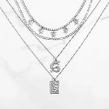 elvesmall  Trendy Butterfly Crystal Chain Necklace Choker for Women Multilayer Babygirl Letter Cross Pendant Necklaces Jewelry