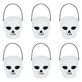 elvesmall 6pcs Mini Halloween Candy Bucket Pot Witch Skeleton Cauldron Holder Jar Trick Or Treat Halloween Party Decoration Props Kids Toy