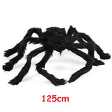 elvesmall  30cm/75cm/125cm Horror Giant Black Plush Spider Halloween Party Decoration Props Haunted House Prop Indoor Outdoor Giant Decor