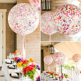 elvesmall Giant 36inch Clear Balloons Transparent Confetti (10g) Globos Wedding Birthday Party Decoration Larger Helium Balloons Supplies