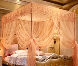 elvesmall Net Red Four Corner Mosquito Netting Canopy Mosquito Net For Double Bed Mosquito Repellent Tent Insect Reject Canopy Bed Curtain