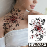 Waterproof Temporary Tattoo Sticker Old School Prajna Demon Knife Fake Tattoos Snake Rose Body Art Arm Fake Tatoo Women Men