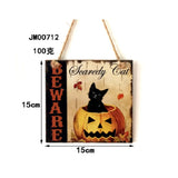 elvesmall  Wooden Halloween Pumpkin Ornament, Door, Wall Mount, Wall, Trick or Treat, Halloween Party, DIY Decoration