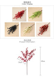 elvesmall 5 Fork Single Red Berry DIY Christmas Decorations For Home Wedding Party Decoration Artificial Flower Berry Fake Flower Branch