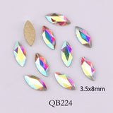 elvesmall 20pcs Crystals Nail Diamond Stone Strass AB Glass Rhinestones For 3D Nails Art Decorations Supplies Jewelry QB217-246A