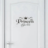 elvesmall Hot Sale Princess Pvc Home Decoration Wall Stickers Door Stickers Decals Girls Bedroom Door Vinyl Art Mural High Quality