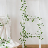 elvesmall 210Cm Artificial Hanging Christmas Garland Plants Vine Leaves Green Silk Outdoor Home Wedding Party Bathroom Garden Decoration