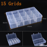 elvesmall Adjustable 3-36 Grids Compartment Plastic Storage Box Jewelry Earring Bead Screw Holder Case Display Organizer Container
