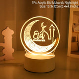 elvesmall Eid Mubarak Decor Ornament Light Eid Kareem Ramadan Decor for Home Ramadan Mubarak Eid Al Adha Islamic Muslim Party Decor