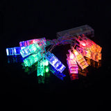 elvesmall  1.5M 3M 6M Photo Clip Holder LED String Lights 10 20 40LED for Wedding Party Holiday Home Lighting Decoration Lamp