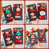 elvesmall 5 Pcs Christmas Women Girl Cute Antlers Cartoon Hair Clips Boy Children Christmas Party Decoration Hairpin Kid Hair Accessories