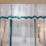 elvesmall Princess Canopy Bed Curtains 4 Corner 3 Side Openings Post Bed Curtain Canopy Netting Mosquito Net Bedding No Bracket