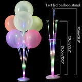 elvesmall LED Ballon Stand Column with Glow Lights String with Wedding Home Decoration Adult Birthday Party Decor Kids Balloon Gift Globos