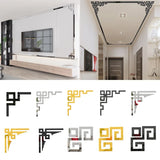 elvesmall 4Pcs Modern Mirror Corner Stickers Edge Strip Corner Acrylic LineGeometry Gold Room Bathroom Decor  Wall Decor Living Room Nerw