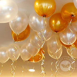 elvesmall 20pcs/Set Gold White Balloons Party Theme Latex Baloon Garland Decoration Christmas Ballon Suit Boy's Birthday Wedding Decor Toy