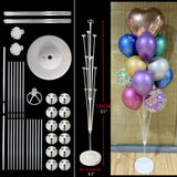 elvesmall 1Set 19 Tubes Balloon Stand Balloon Holder Column Confetti Balloons Baby Shower Birthday Party Wedding Decoration Supplies