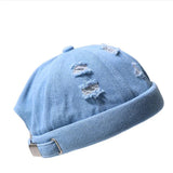 elvesmall  Men Street Casual Docker Sailor Biker Hat Loop Beanie Brimless Cap Fashion Unisex Pumpkin Vintage Navy Beanies