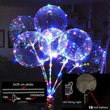 elvesmall 10 Pack Transparent Christmas Led Bobo Balloons Helium Glow Balloon with String Lights for New year Party Birthday Wedding Decor