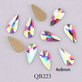 elvesmall 20pcs Crystals Nail Diamond Stone Strass AB Glass Rhinestones For 3D Nails Art Decorations Supplies Jewelry QB217-246A