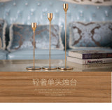 elvesmall 3Pcs/Set Chinese Style Metal Candle Holders Simple Golden Wedding Decoration Bar Party Living Room Decor Home Decor Candlestick