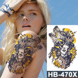 Waterproof Temporary Tattoo Sticker Old School Prajna Demon Knife Fake Tattoos Snake Rose Body Art Arm Fake Tatoo Women Men