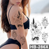 Waterproof Temporary Tattoo Sticker Old School Prajna Demon Knife Fake Tattoos Snake Rose Body Art Arm Fake Tatoo Women Men