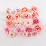 elvesmall 1Bag Artificial Flower Head For Home Decor Wedding Flowers Wall Decoration DIY Hair Accessories Corsage Handmade Craft Material