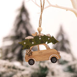elvesmall Car Ornaments Small Christmas Tree Hanging Wooden Pendants Elk Cartoon Animal Ornaments 2025 New Christmas Holiday Decorations