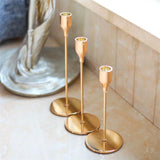 elvesmall 3Pcs/Set Chinese Style Metal Candle Holders Simple Golden Wedding Decoration Bar Party Living Room Decor Home Decor Candlestick