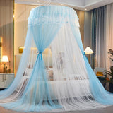 elvesmall Bed Canopy Double Colors Hung Mosquito Net Princess Bed Tent Curtain Foldable Canopy On The Bed Elegant Fairy Lace Dossels