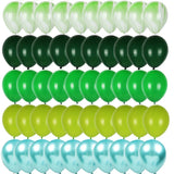 elvesmall 40pcs Green Balloons Set Chrome Metallic Confetti Ballon Jungle Safari Animal Birthday Party Decoration Wedding Balloon Garland