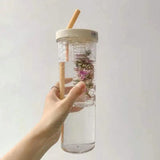 elvesmall  -  Creativity Fruits Filter Water Bottle With Straw Plastic Outdoor Water Cup School Water Bottle Travel Sport Drinkware Juice Cup