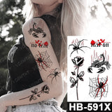 Waterproof Temporary Tattoo Sticker Old School Prajna Demon Knife Fake Tattoos Snake Rose Body Art Arm Fake Tatoo Women Men