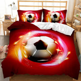 elvesmall Sports 3D Football Bedding Set And Pillow Case Double Size Household Textile Product Decoration Teenager Room Soccer Duvet Cover