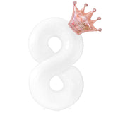 elvesmall 40inch Rose Gold Silver Crown Number Foil Balloons 1st 3st Birthday Party Wedding Balloon Supplies Baby Shower Air Globos Decor