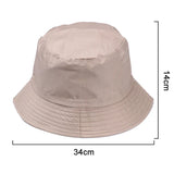 elvesmall Cotton Summer Foldable Bucket Hat Unisex Women Outdoor Sunscreen Hat Pure Color Fishing Hunting Cap Men Basin Chapeau Beach Cap