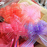 elvesmall 10pcs Wedding Bow Pull Flower Gift Packing Candy Box Accessories DIY Wedding Party Car Decor Pullbows Supplies Flower Ribbons