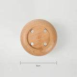 elvesmall 1Pc Creative Solid Wood Button Hook Wall-Mounted Decorative Coat Hook Key Chain Hat Scarf Storage Rack Bathroom Kitchen Supplies