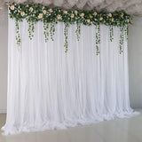 elvesmall 2X2M Silk Tulle Wedding Backdrops Panel Curtain Banquet Party Stage Decoration Romantic Drapery Birthday Background Wall Decor