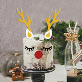 elvesmall 1Set Cute Elk Cake Topper Christmas Cake Toppers Decoration for Home Navidad New Year Decor Kids Birhtday Party Supplies