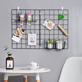 Nordic Iron Grid Wall Art Decoration Shelf Home Decor Bedroom Photos Frame Postcards Mesh Display Storage Organizer Racks Holder